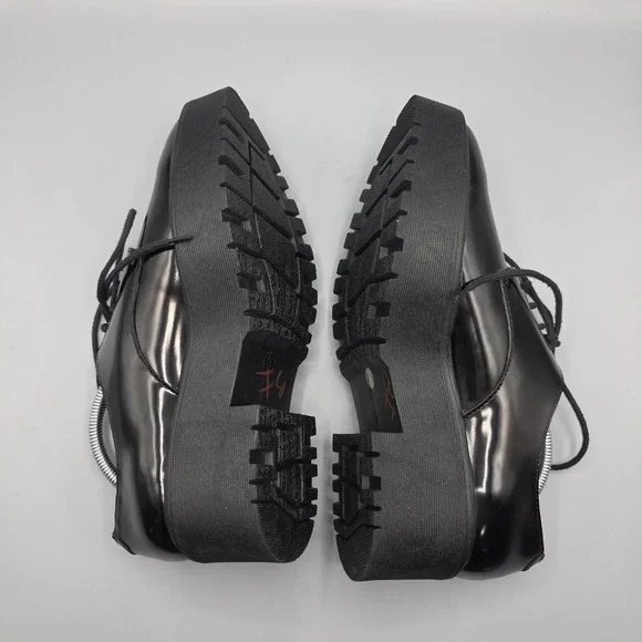 Jeffrey Campbell Bardem Shoes Womens 8 Black Leather Platform Oxford Pointed Toe - Picture 8 of 15